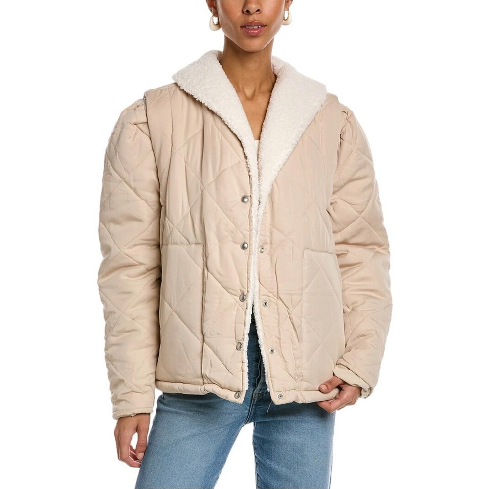 NWT Blank NYC Warm Hearts Quilted Sherpa Jacket M